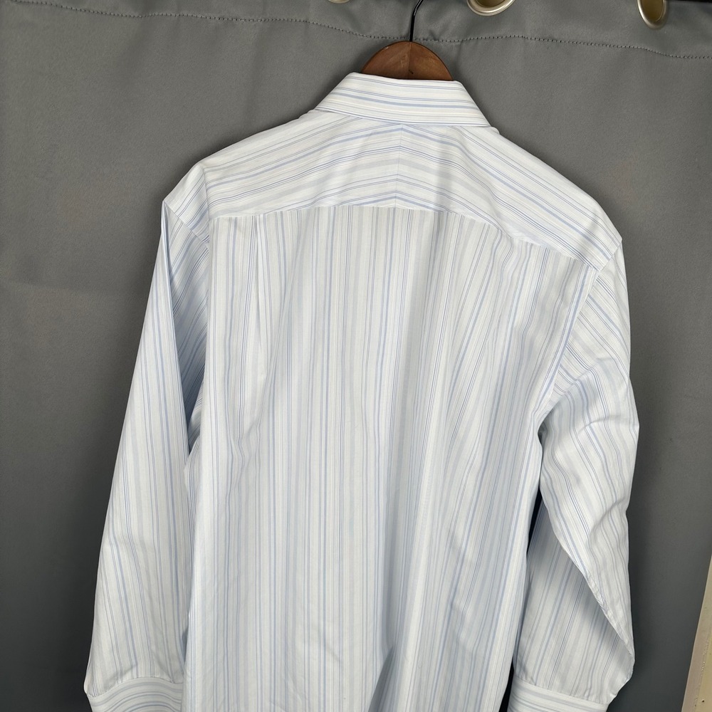Charles Tyrwhitt Mens Classic Non-Iron Striped Dress Shirt Blue White 16.5/33 - Picture 7 of 8